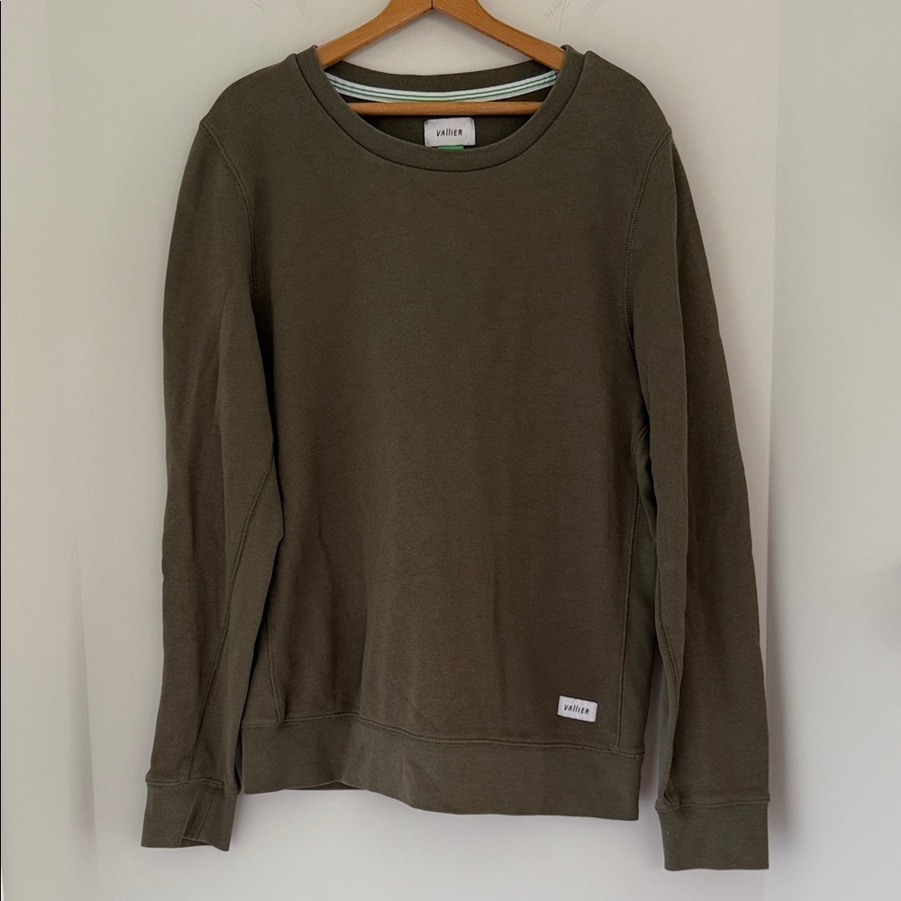 Vallier Olive Green Crewneck Sweatshirt Medium Men's